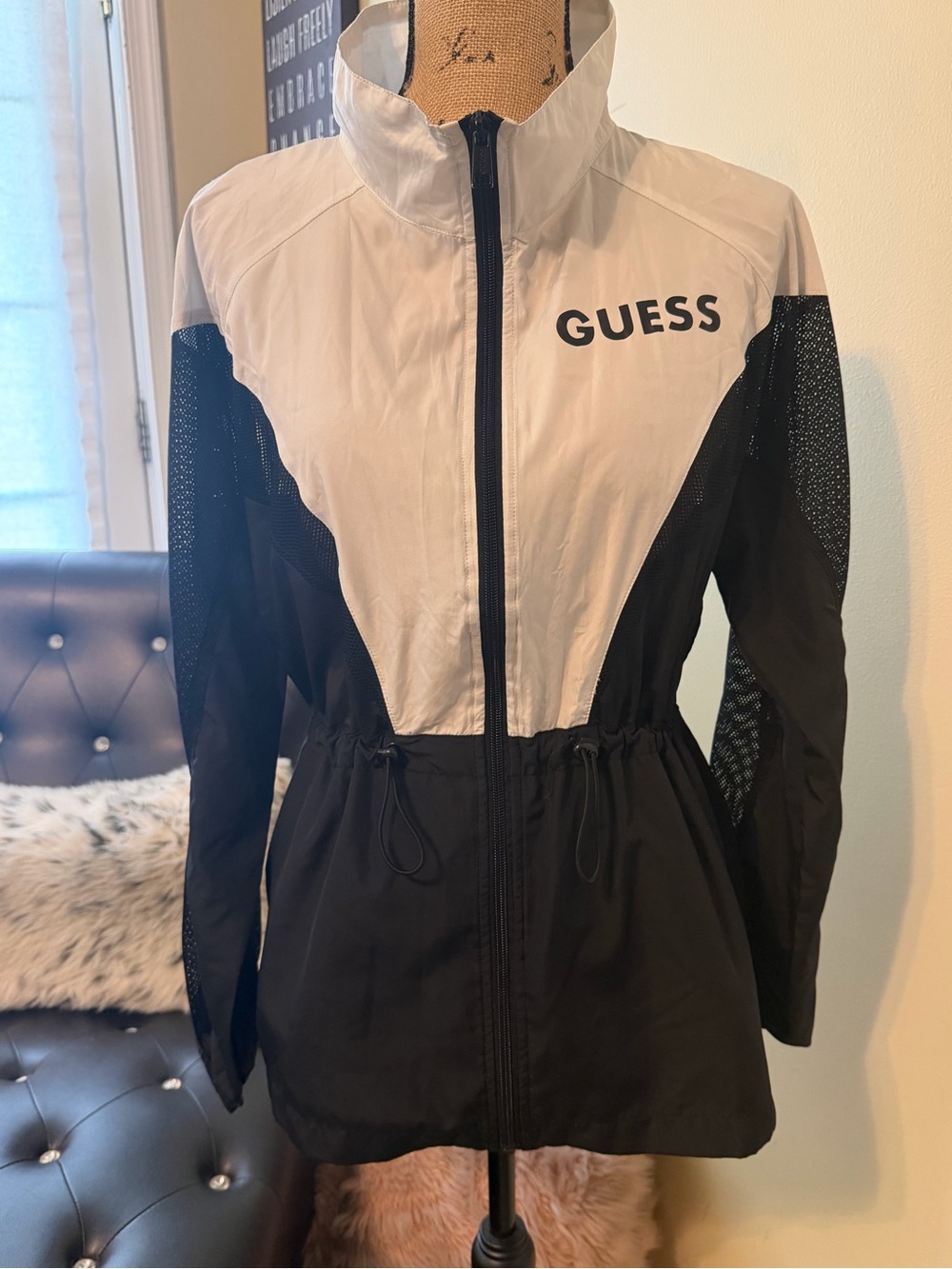 Guess Black and White Lightweight Jacket